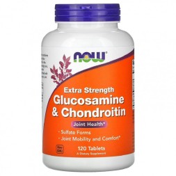 БАДы для мужчин и женщин NOW Glucosamine &amp; Chondroitin   (120 tabs)