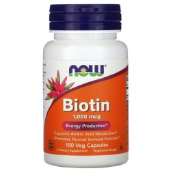 Комплексы витаминов и минералов NOW Biotin 1000 мкг  (100 капс)