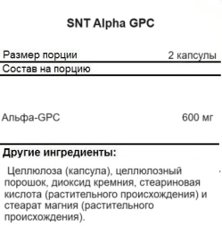 БАДы для мужчин и женщин SNT Alpha GPC 300 mg   (180 caps.)