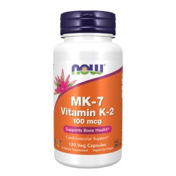 Комплексы витаминов и минералов NOW MK-7 Vitamin K-2 100mcg   (120 vcaps)